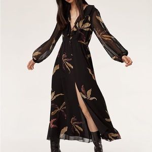 Aritzia Millie Maxi sheer dress in Black Cider Gold size 6 never worn